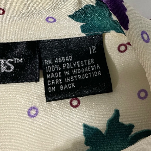 Vintage shirt fall maple leave long sleeve button top blouse size 12 - Picture 13 of 15